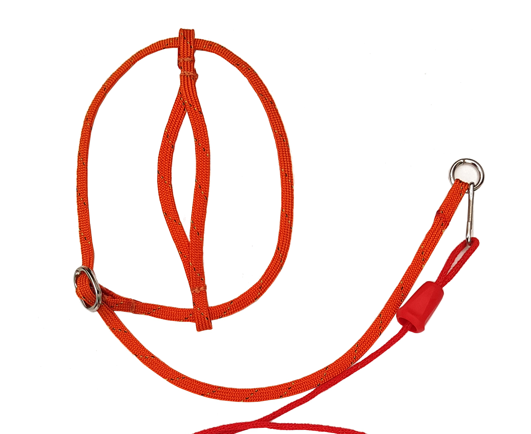 szelki pomarańczowe ze smyczą dla małych papug rozmiar XXS