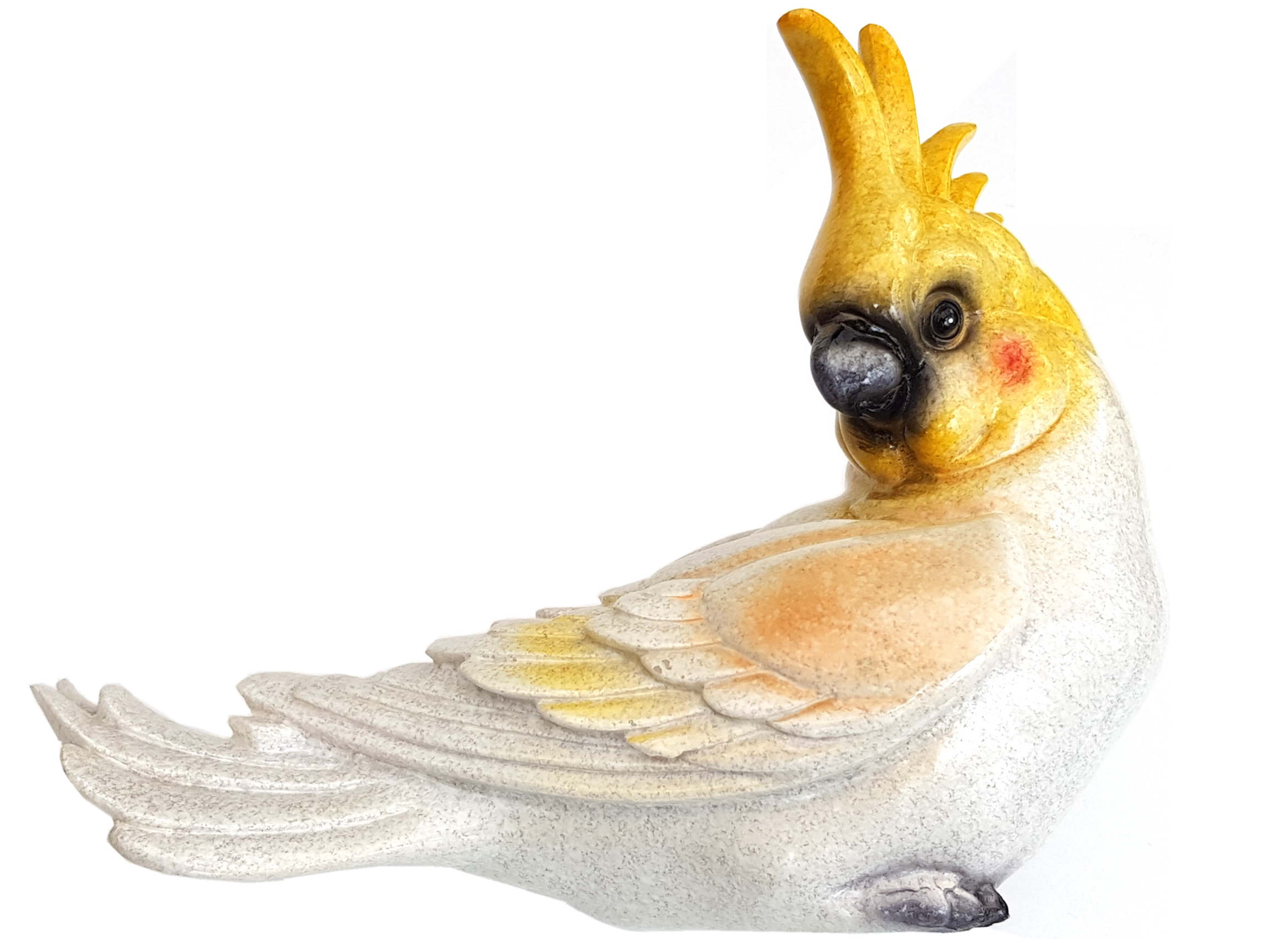 Figurka kakadu z porcelitu