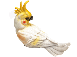 Figurka kakadu z porcelitu
