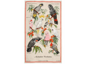 Ściereczka - makatka na ścianę z ilustracjami australijskich kakadu