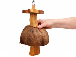 Zabawka dla dużych papug - dzwonek z kokosa